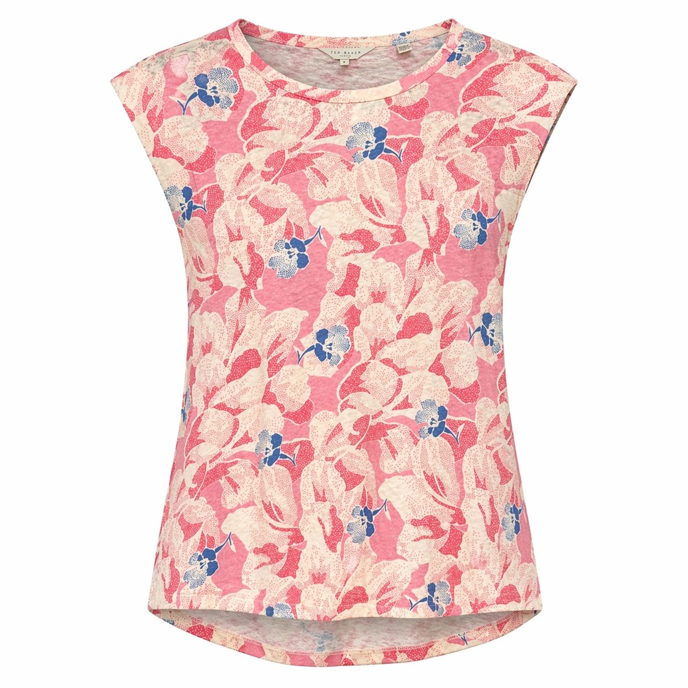 Ted Baker Size 1 Old Money Linen Blend Top Womens Small Soft‎ Girl Cottagecore